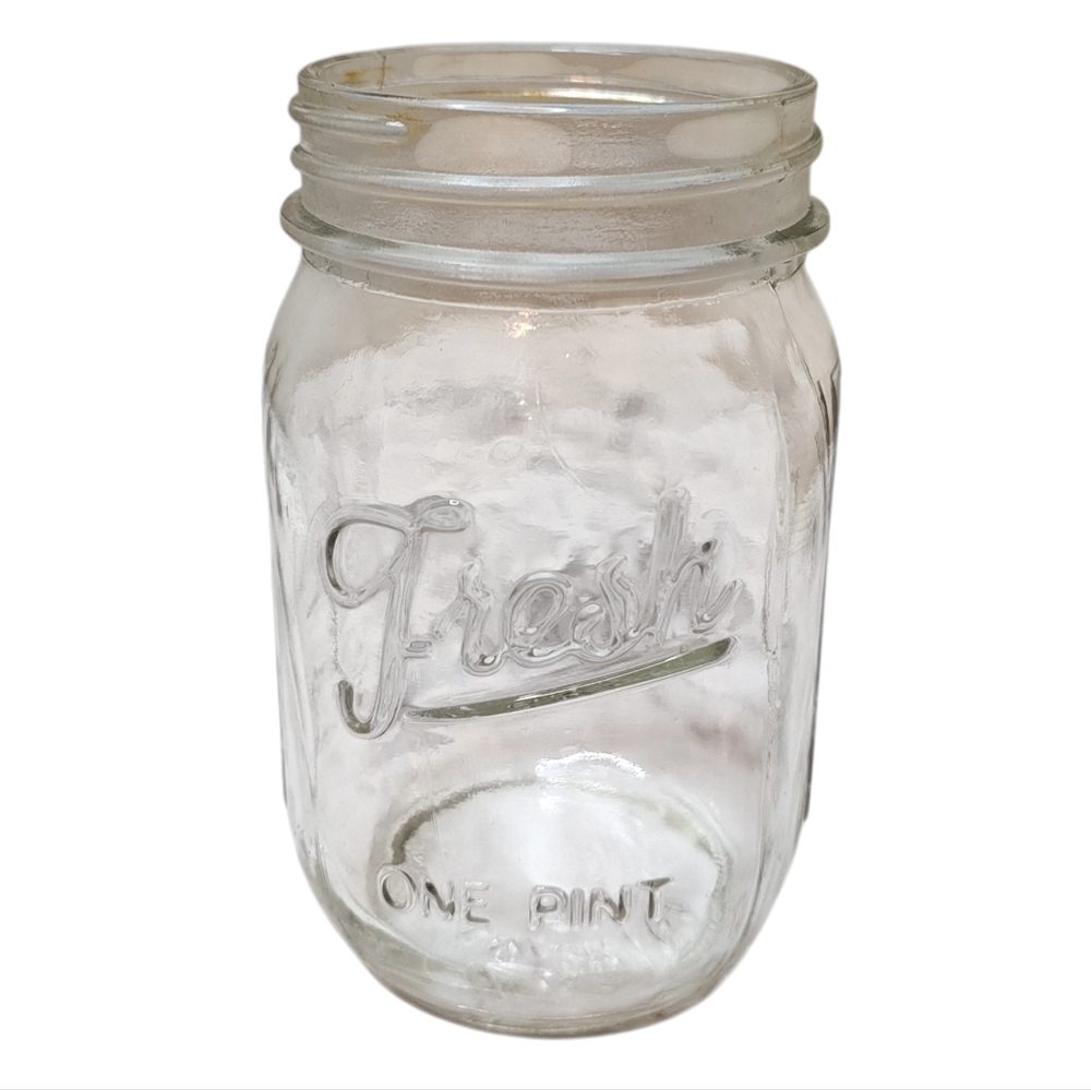 Fresh One Pint Clear Glass Mason Jar